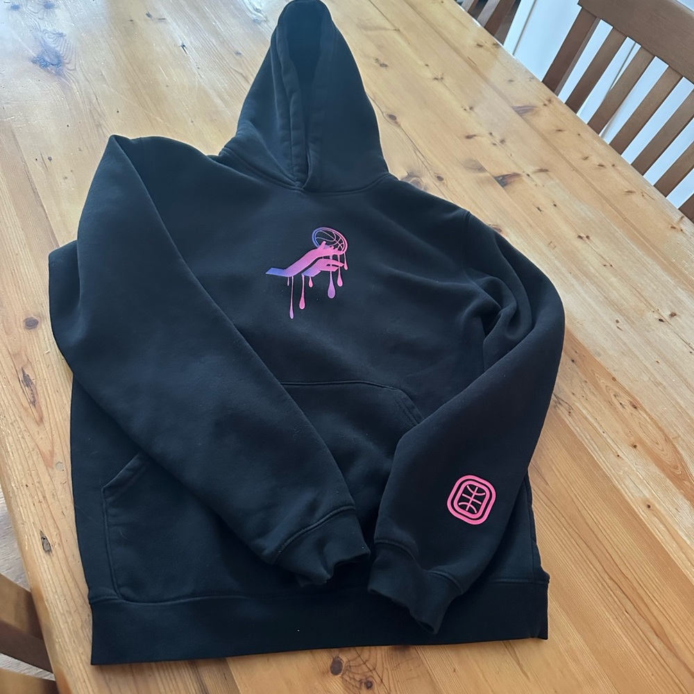 Overtime Jelly Fam Drip Logo Black Hoodie with Pink Graphic
